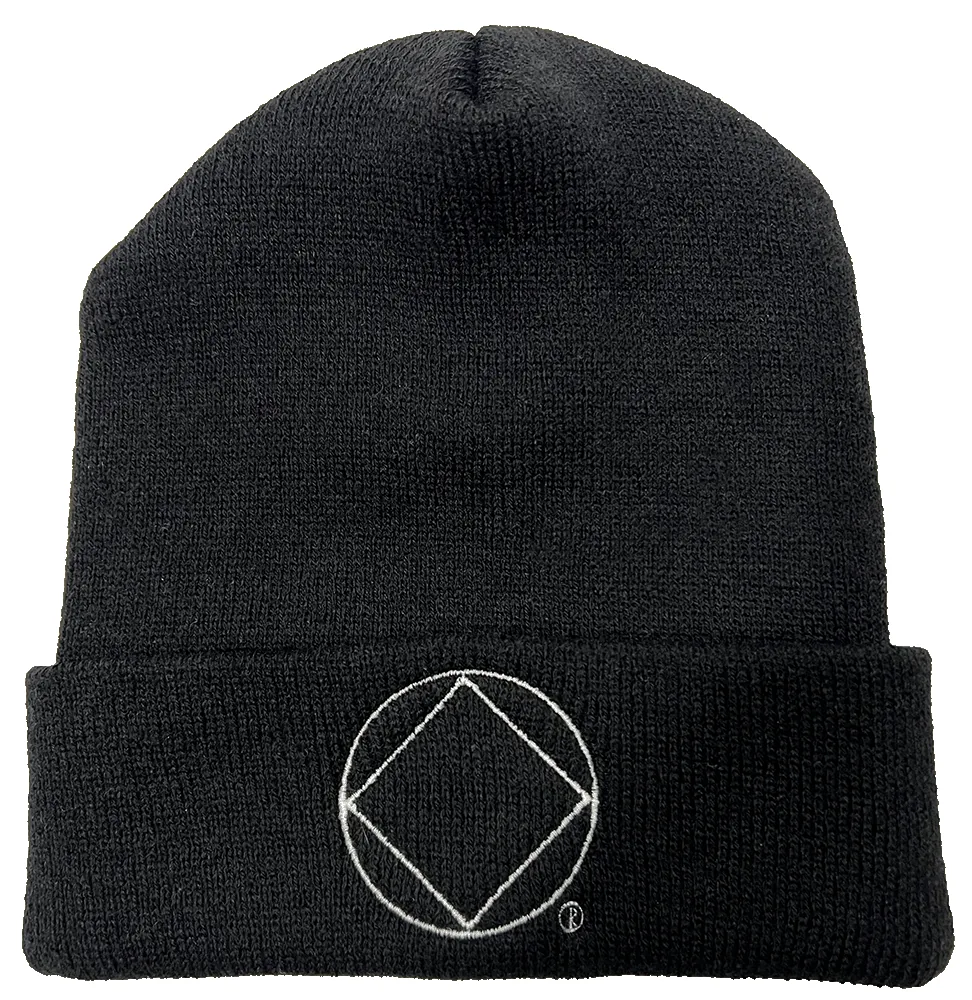 Black Cuffed Beanie with NA Service Symbol (White)