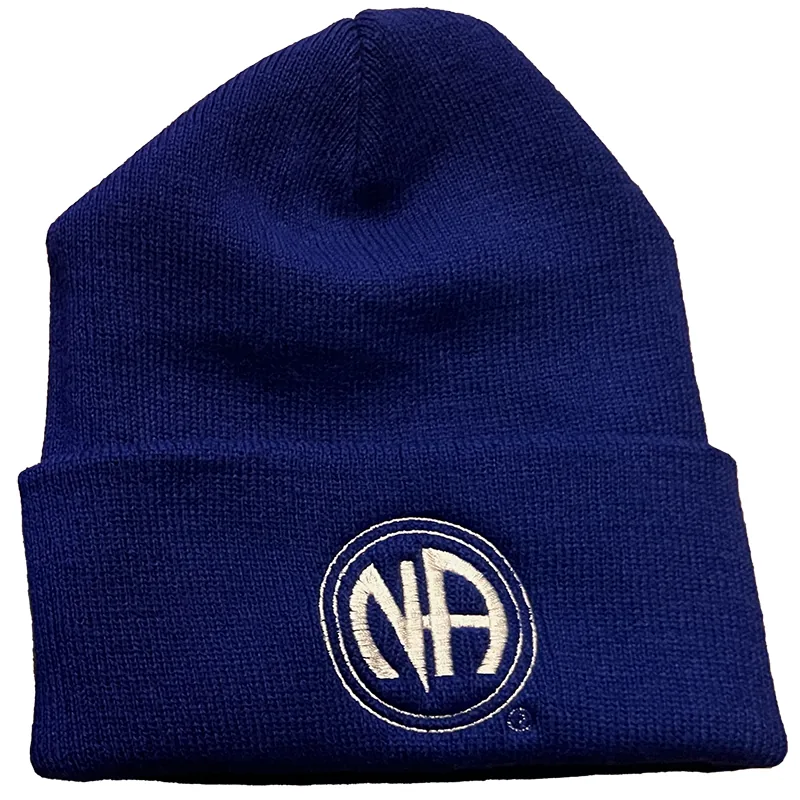 Blue Cuffed Beanie with NA Logo (Glow)