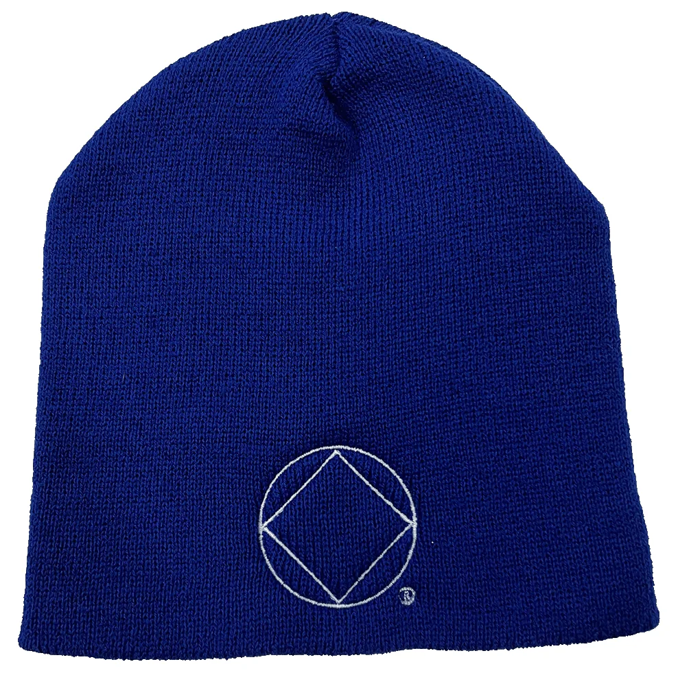 Blue No Cuff Beanie with NA Service Symbol (Glow)