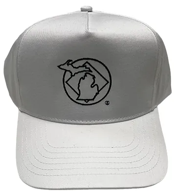 White Adjustable Cap with NA Service Symbol & Michigan (Black)