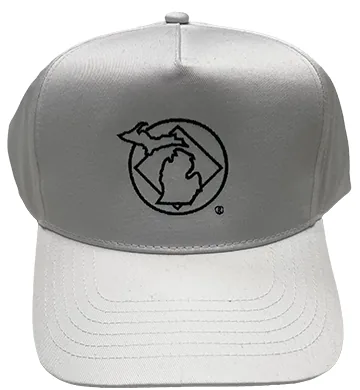 White Adjustable Cap with NA Service Symbol & Michigan (Black)