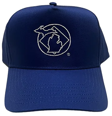 Blue Adjustable Cap with NA Service Symbol & Michigan (White)
