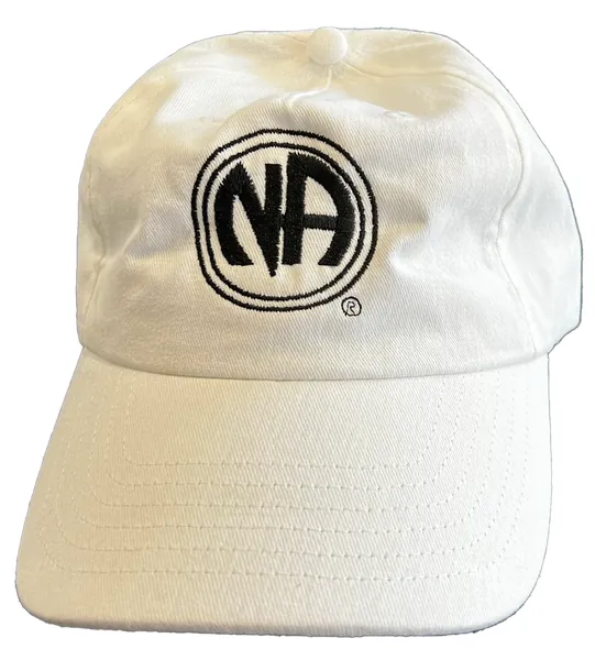 White Adjustable Cap with NA Logo (Black)