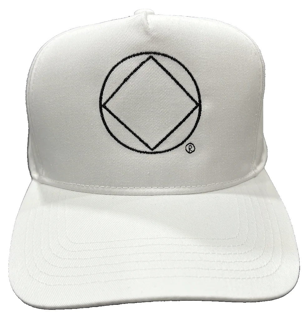 White Adjustable Cap with NA Service Symbol (Black)