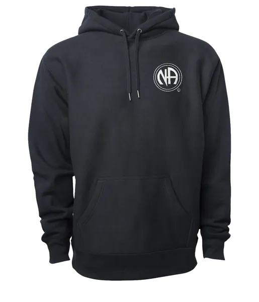 Black Hoodie with NA Logo (White)