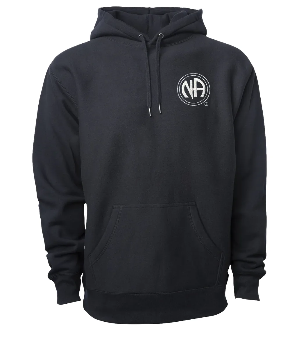 Black Hoodie with NA Logo (White)