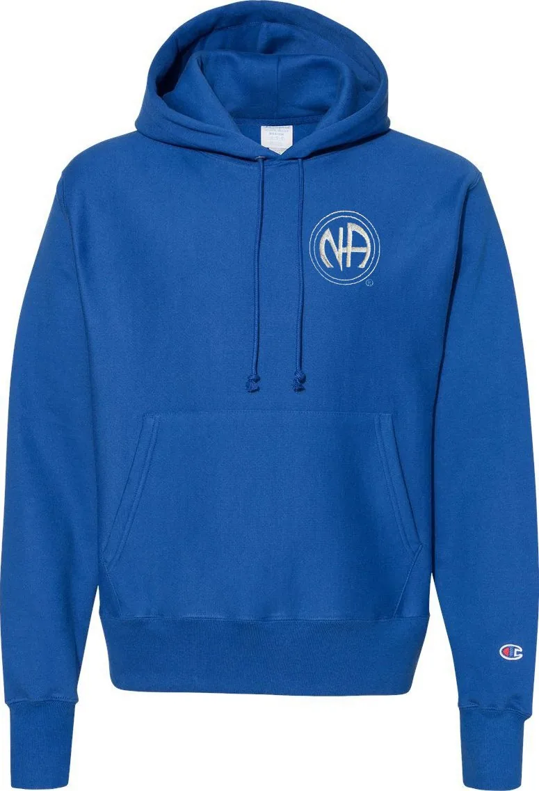 Blue Hoodie with NA Logo (White)