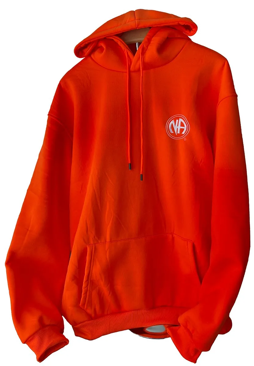 Orange Hoodie with NA Logo (White)