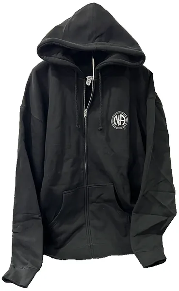 Black Full Zip Hoodie with NA Logo (Glow)