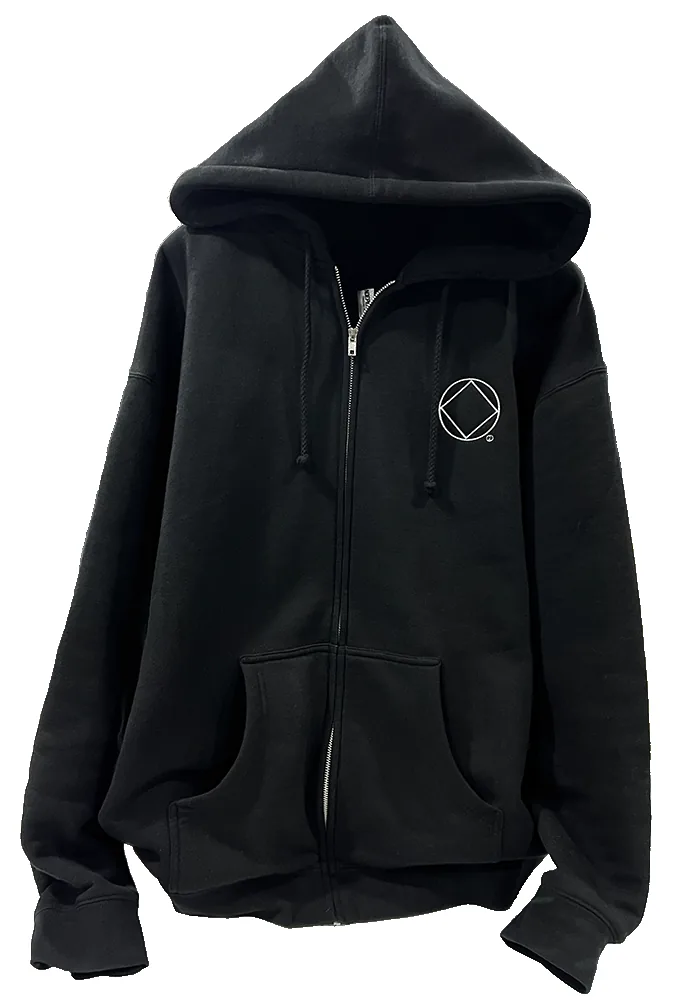 Black Full Zip Hoodie with NA Service Symbol (White)