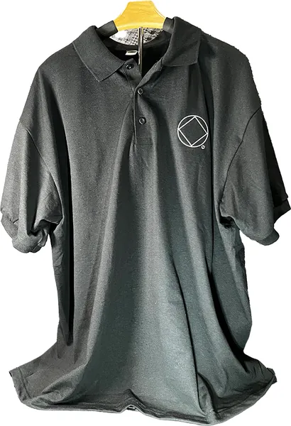 Black Polo Short Sleeve Shirt with NA Service Symbol (White)