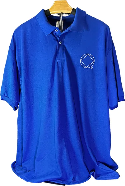 Blue Polo Short Sleeve Shirt with NA Service Symbol (White)