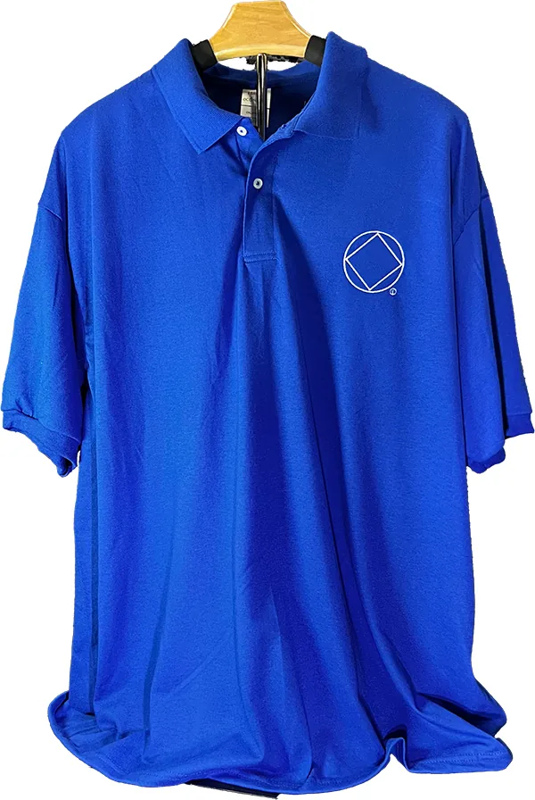 Blue Polo Short Sleeve Shirt with NA Service Symbol (White)