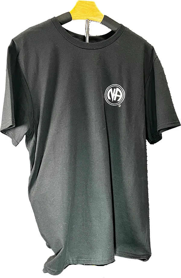Black T-Shirt with NA Logo (White)