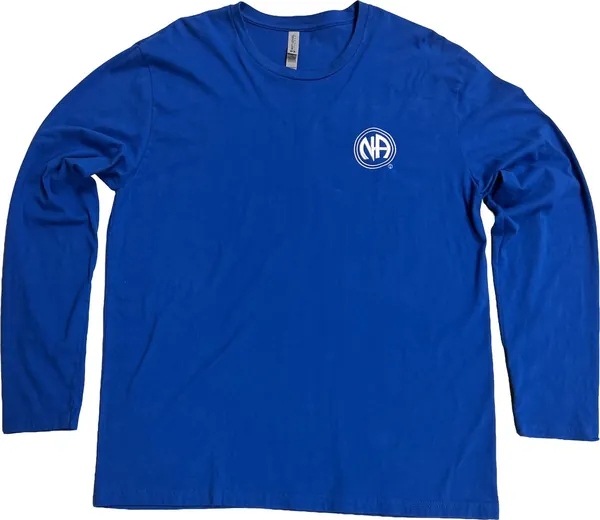 Blue Long Sleeve T-Shirt with NA Logo (White)